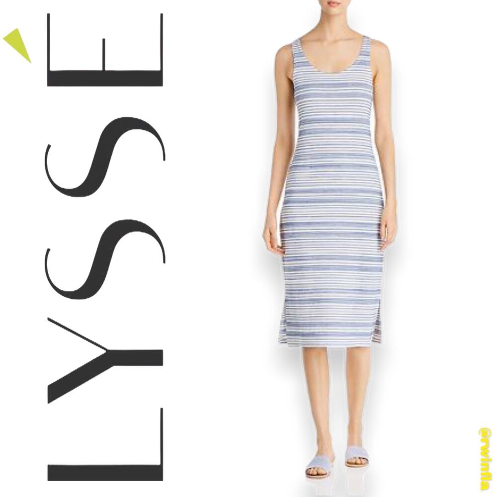 Lyssé Mulholland Striped Tank Dress Midi Women's Size Small NWT New